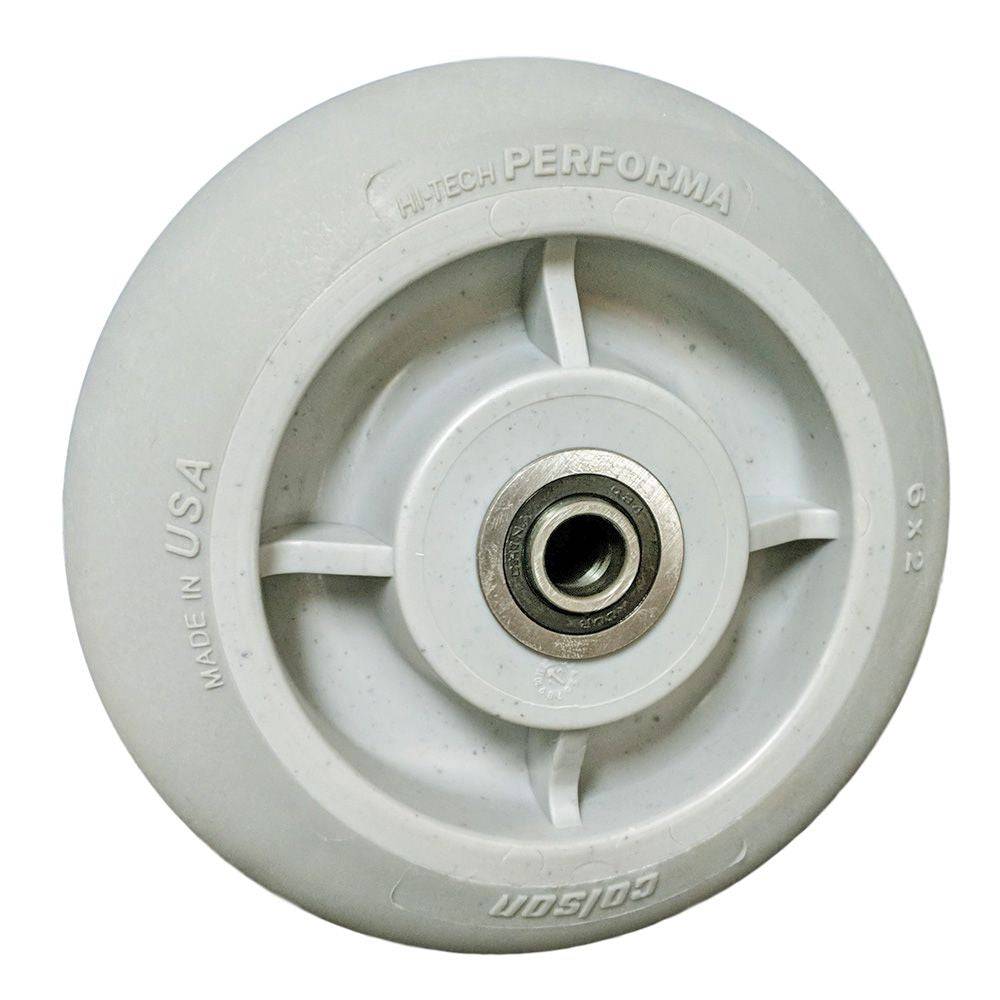 6" x 2" Performa Thermoplastic Rubber Wheel (1/2" Precision Br.),450# Cap - Colson