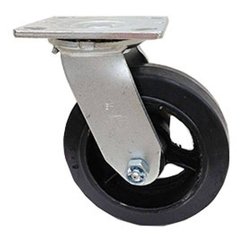 6" x 2" Mold On Rubber Cast Wheel Swivel Caster - 550 lbs. Capacity - Durable Superior Casters