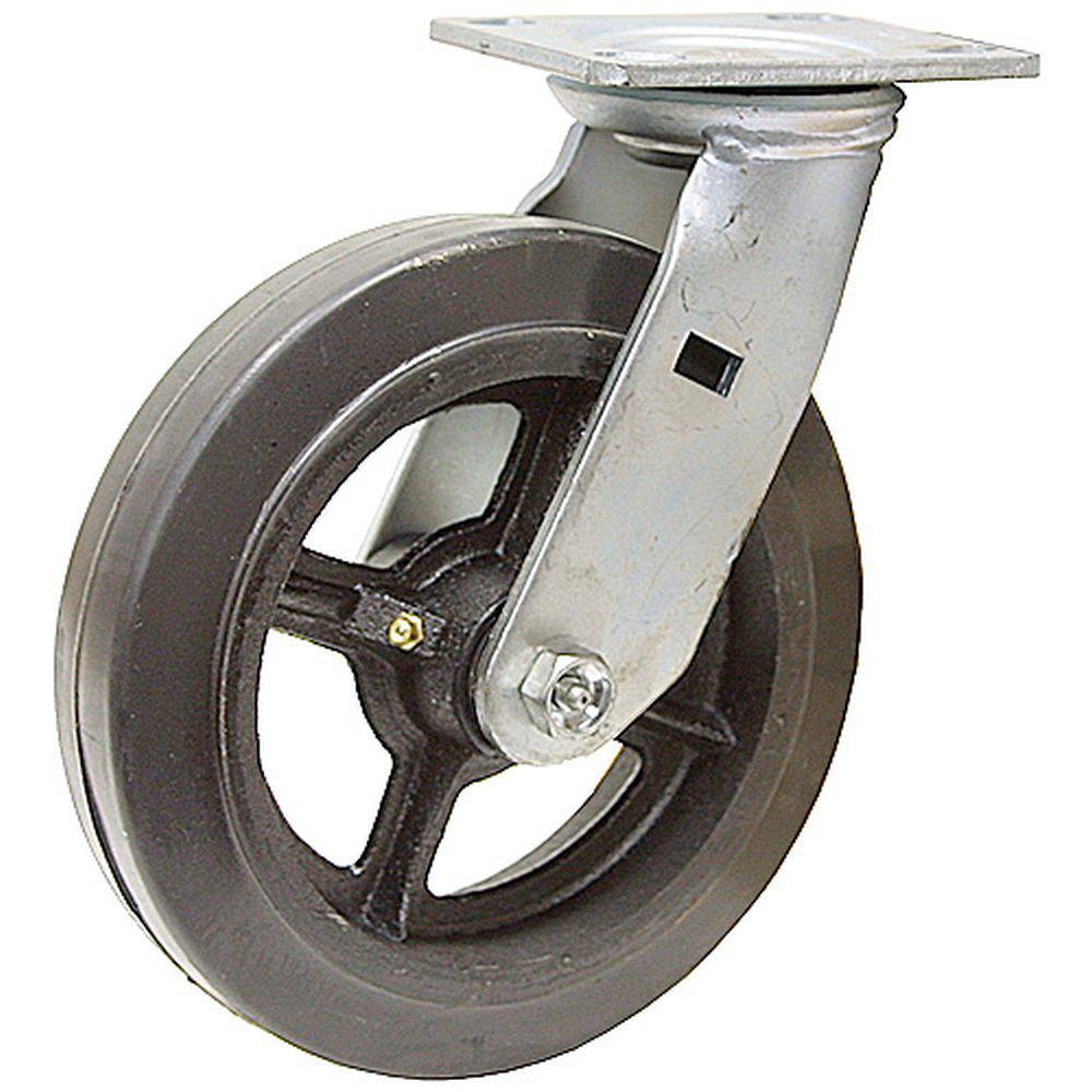 8" x 2" Mold-On Rubber Cast Wheel Swivel Caster - 600 lbs. capacity - Durable Superior Casters