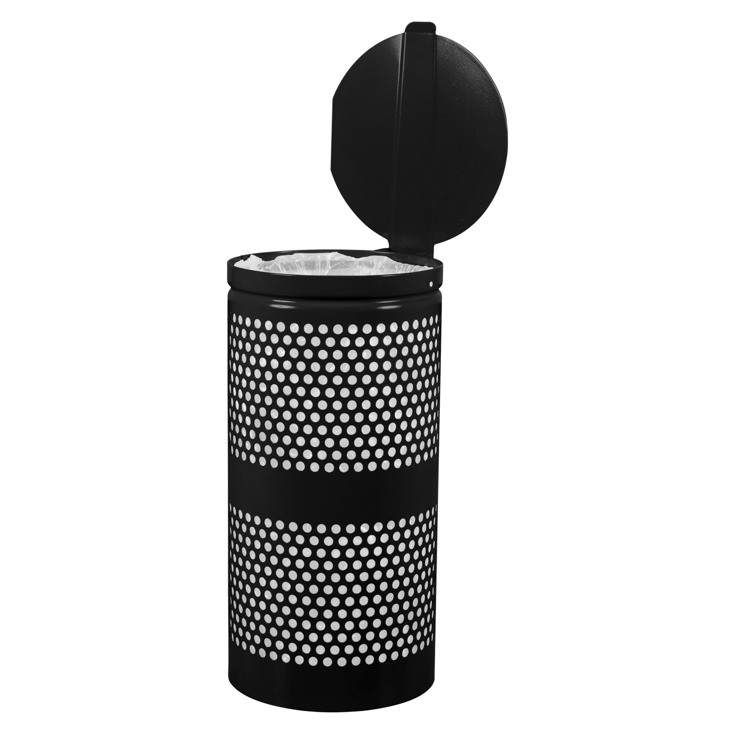 Landscape Series Perforated Waste Receptacle w- Lid (10 Gallon) - Ex-Cell Kaiser