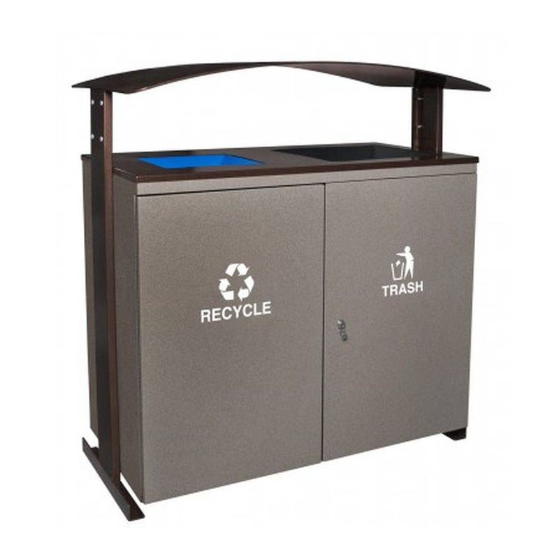 Ellipse Two Stream Outdoor Receptacle (Two 45 Gal. Liners) - Ex-Cell Kaiser
