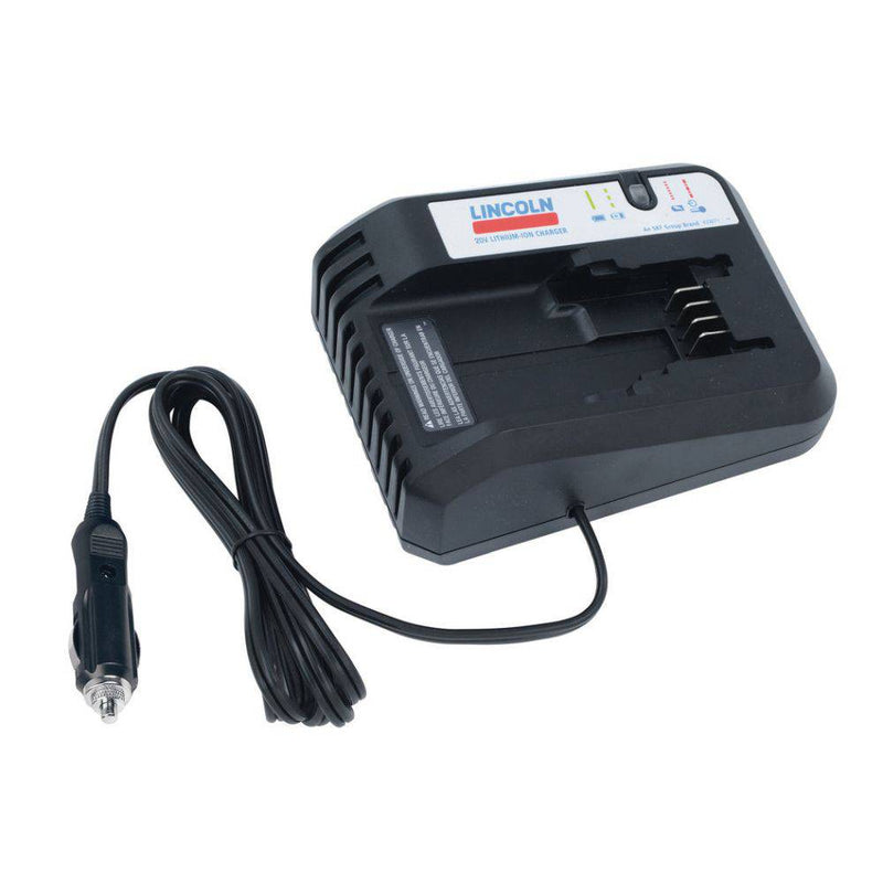 20V Battery Charger For Vehicles for 12 and 24V DC Outlets for Lincoln Grease Guns - Lincoln Industrial