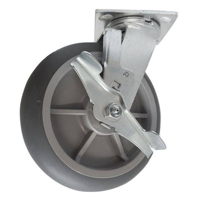 8" x 2" Thermo-Pro Wheel Swivel Caster W/ Brake - 600 lbs. Capacity - Durable Superior Casters
