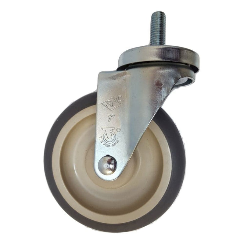 5" x 1-1/4" Thermo-Pro Wheel Threaded Swivel Stem Caster (1/2") - 300 lbs. Cap. - Durable Superior Casters
