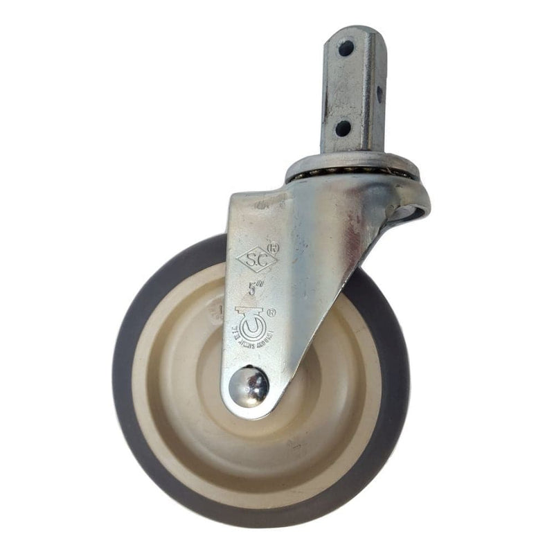 5" x 1-1/4" Thermo-Pro Wheel Square Swivel Stem Caster - 300 lbs. Capacity - Durable Superior Casters