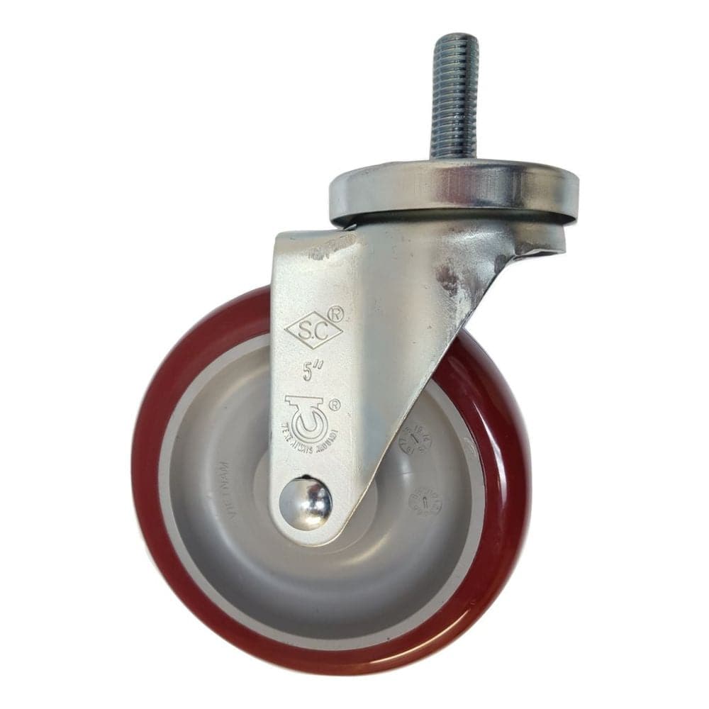 5" x 1-1/4" Polymadic Wheel Threaded Swivel Stem Caster (1/2") - 350 lbs. Cap. - Durable Superior Casters