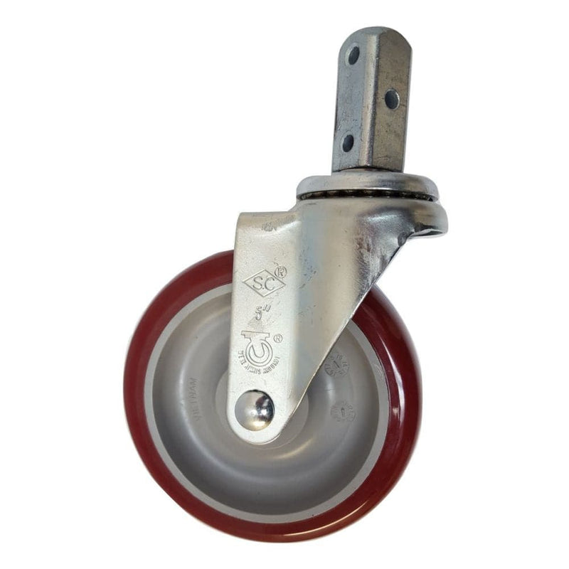 5" x 1-1/4" Polymadic Wheel Square Swivel Stem Caster - 350 lbs. Capacity - Durable Superior Casters
