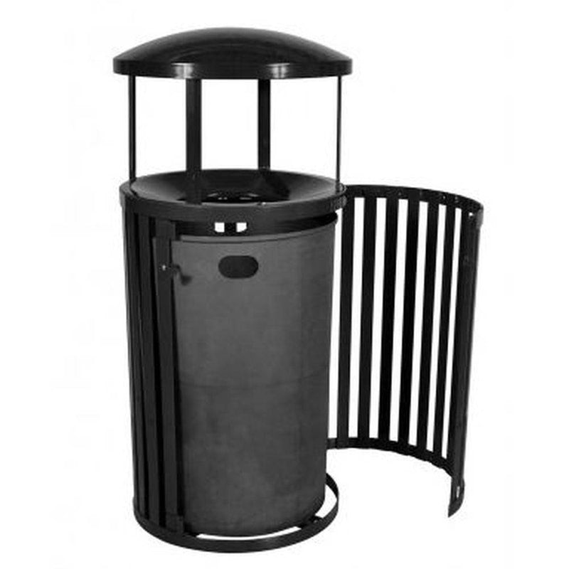 Streetscape Trash Outdoor Receptacle w- Door (45 Gal.) - Ex-Cell Kaiser