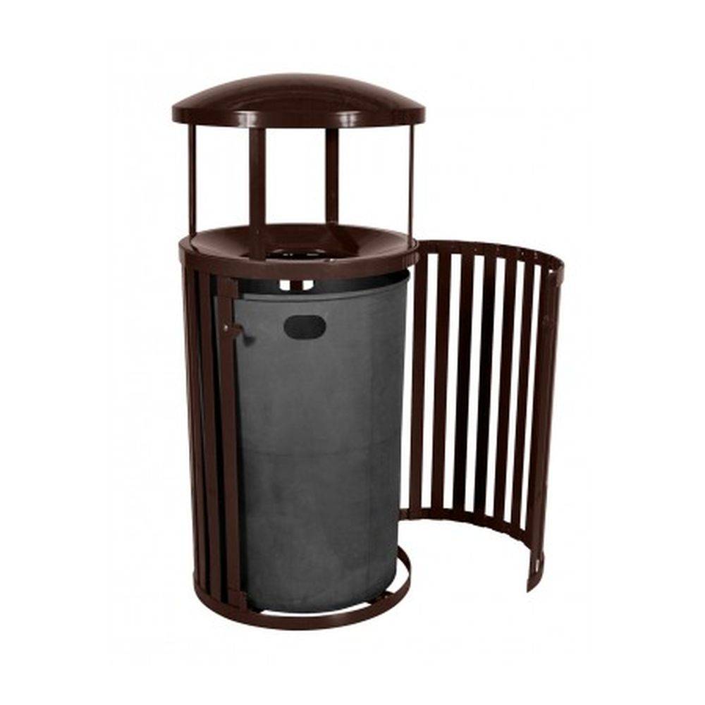 Streetscape Trash Outdoor Receptacle w- Door (45 Gal.) - Ex-Cell Kaiser