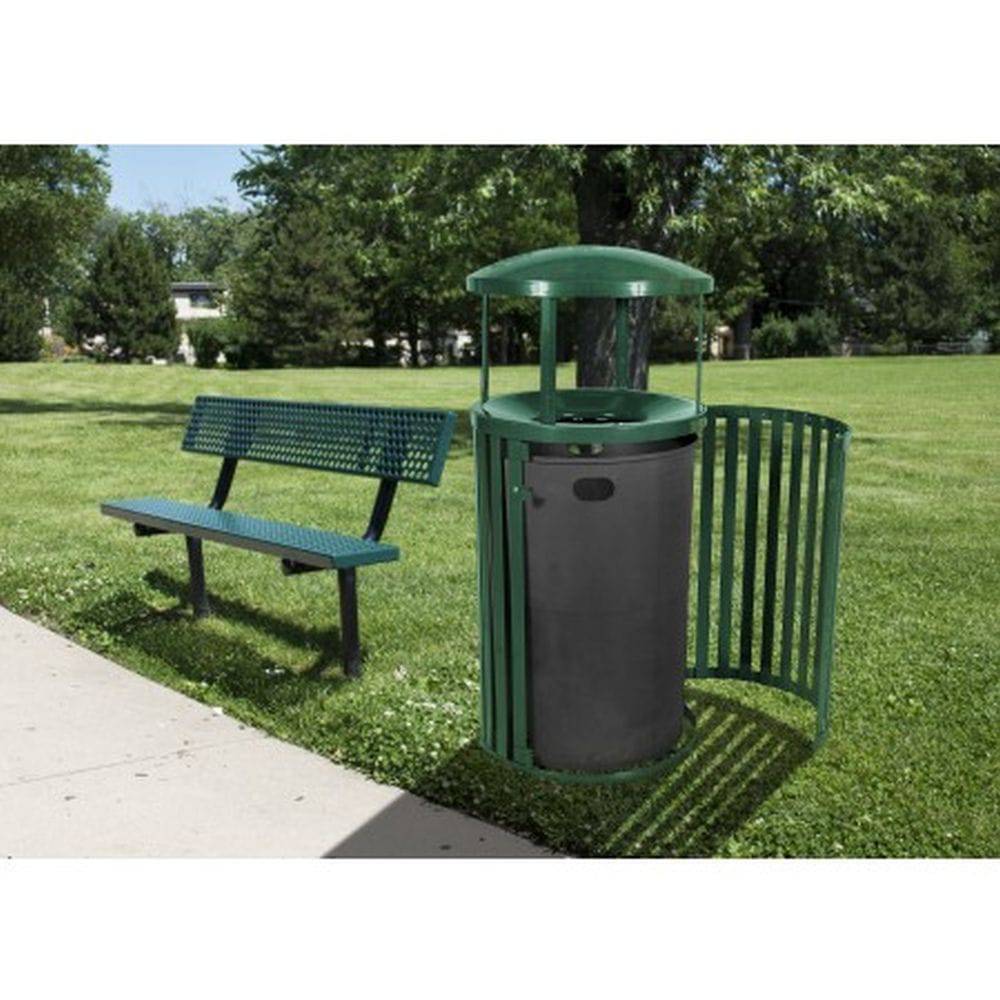 Streetscape Trash Outdoor Receptacle w- Door (45 Gal.) - Ex-Cell Kaiser