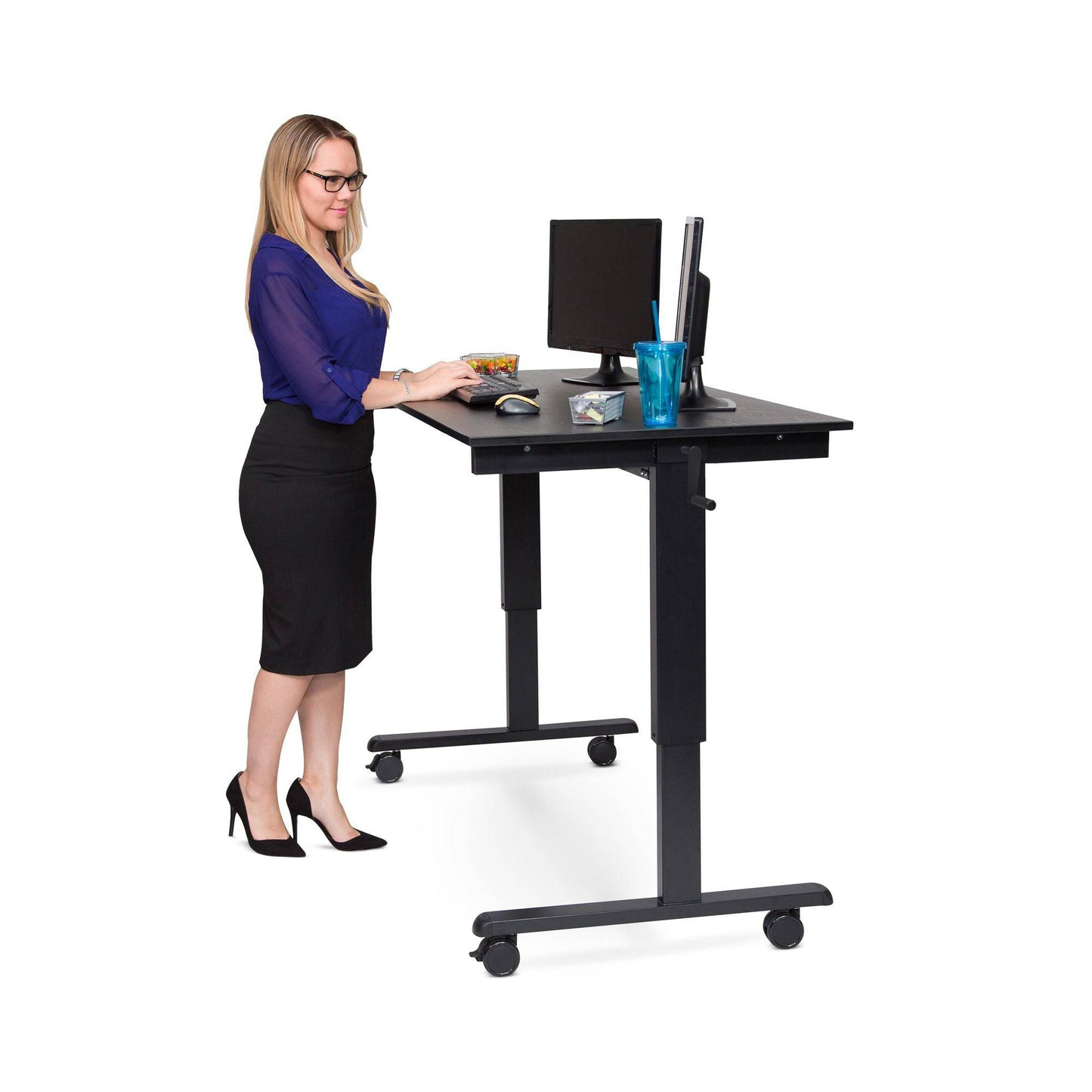 Adjustable Crank Stand Up Desk (59"W x 29.5"D) - Luxor