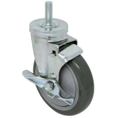 3" x 1-1/4" Thermo-Pro Threaded Swivel Stem Caster, Brake (1-1/2"), 210 lbs. Capacity - Durable Superior Casters