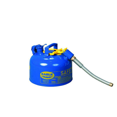 Type II Safety Can 2.5 Gal. Blue with 7/8" O.D. Flex Spout - Eagle Manufacturing