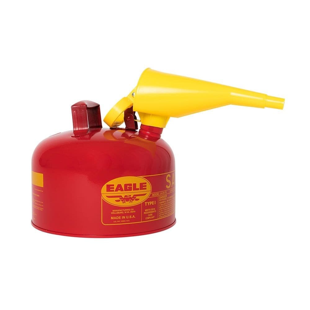 Type I Safety Can, 2.5 Gal. Red with F-15 Funnel - Eagle Manufacturing