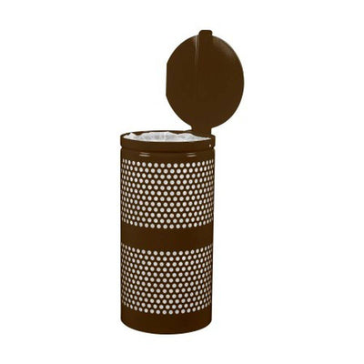 Landscape Series Perforated Waste Receptacle w- Lid (10 Gallon) - Ex-Cell Kaiser