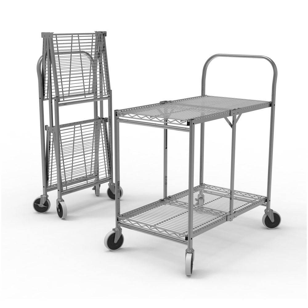 Two-Shelf Collapsible Wire Utility Cart - Luxor